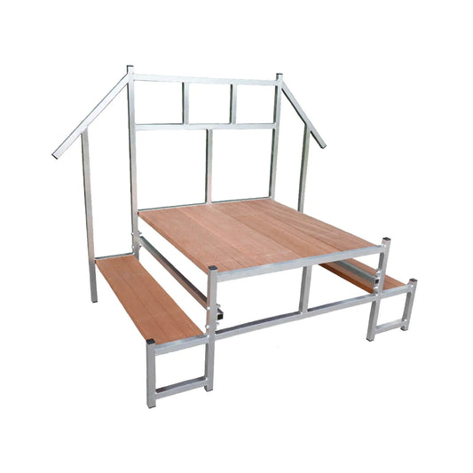 Aluminum stairs for mobile homes with a handrail